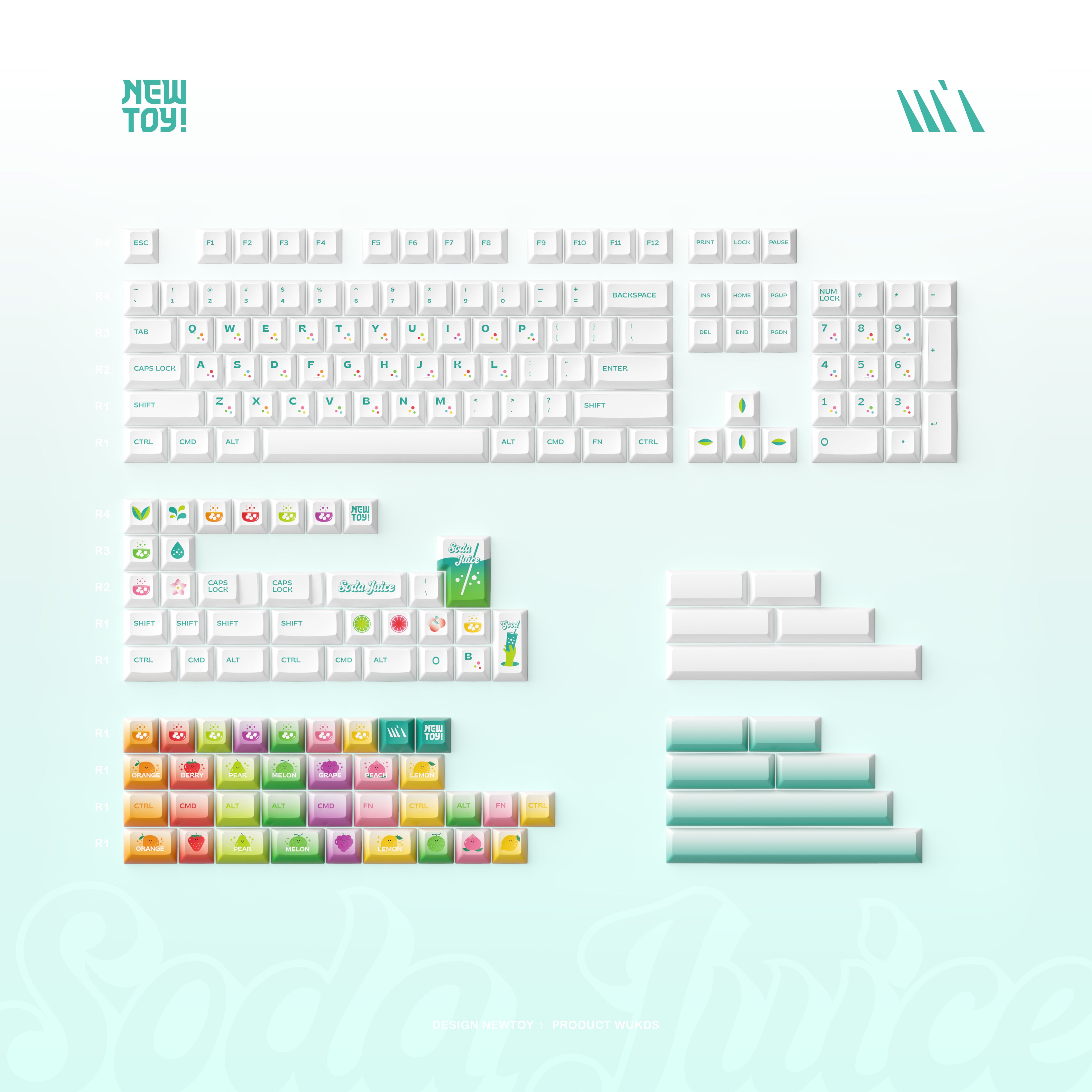 WUkds Soda Juice Keycap